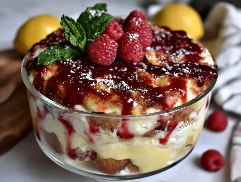 lemon bar trifle - featured image