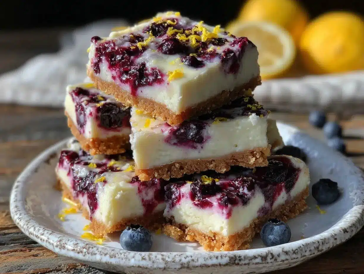 lemon blueberry cheesecake bars preparation steps