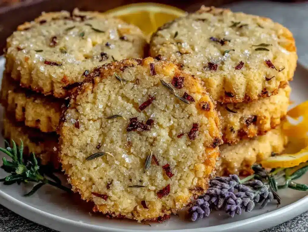 lemon lavender shortbread cookies - featured image