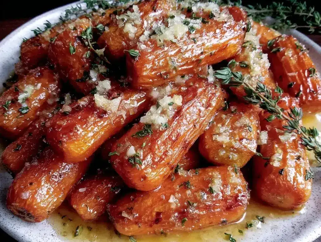 maple roasted carrots with thyme butter - featured image