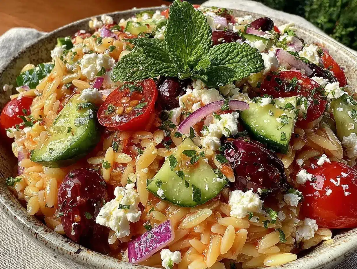 Mediterranean Orzo Salad preparation steps