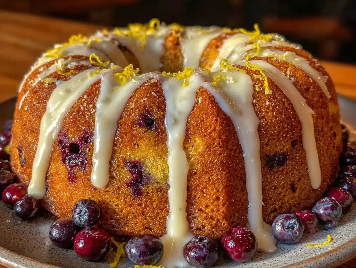 moist lemon blueberry bundt cake preparation steps