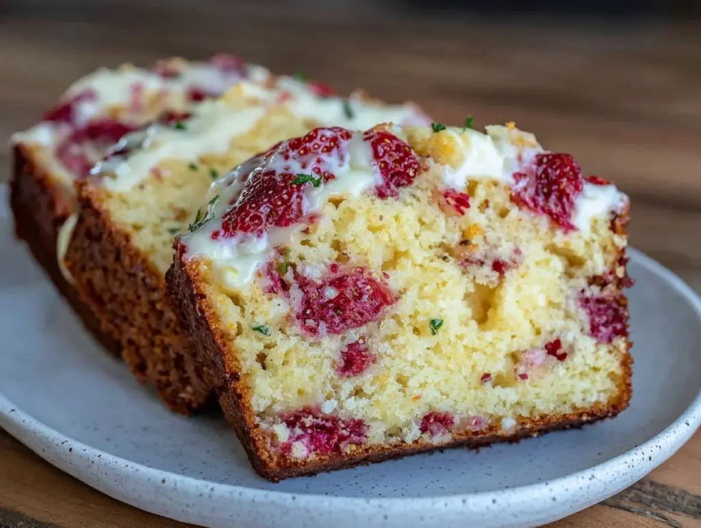 moist strawberry cream cheese pound cake - featured image