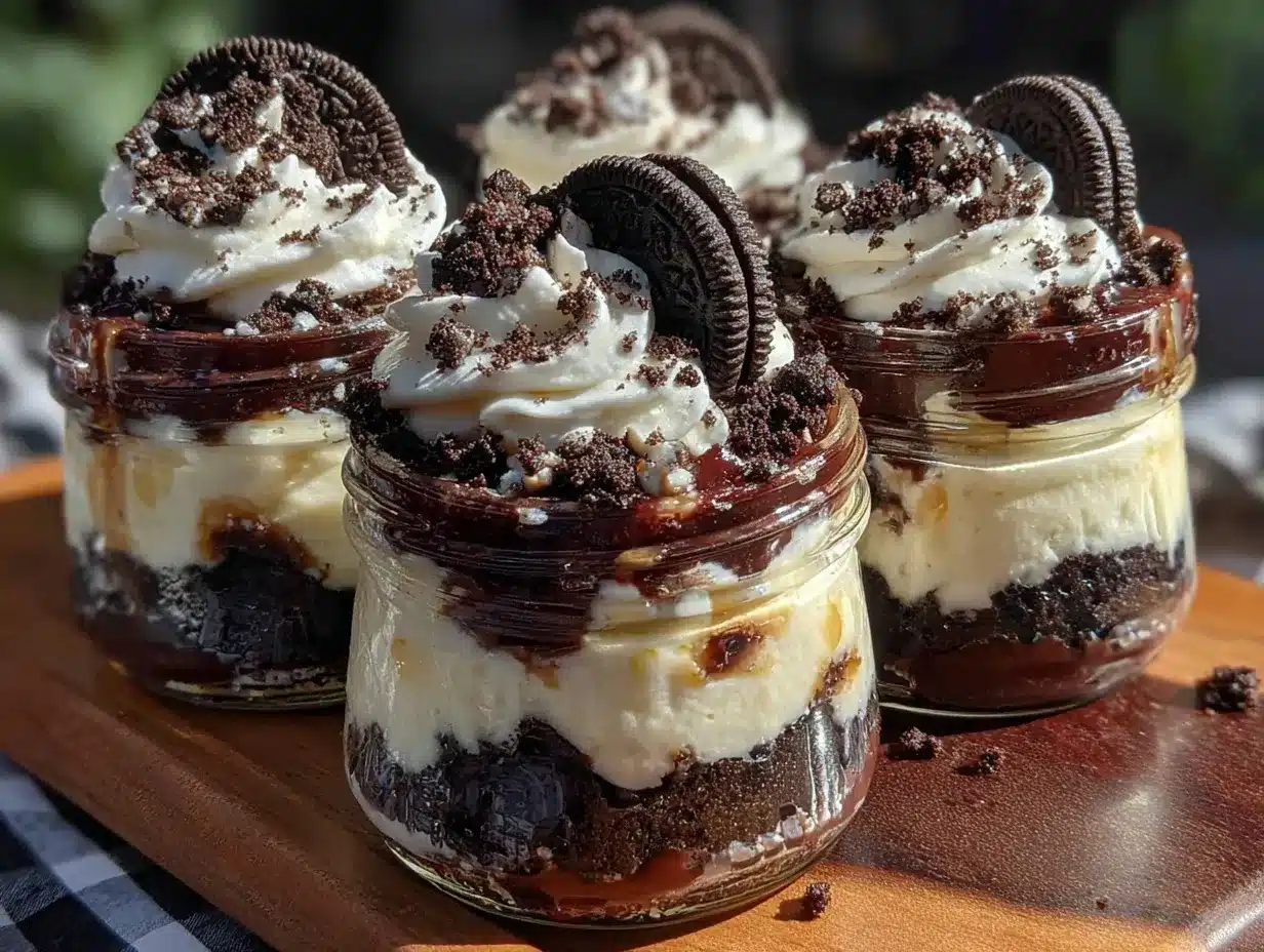 no bake oreo cheesecake jars preparation steps