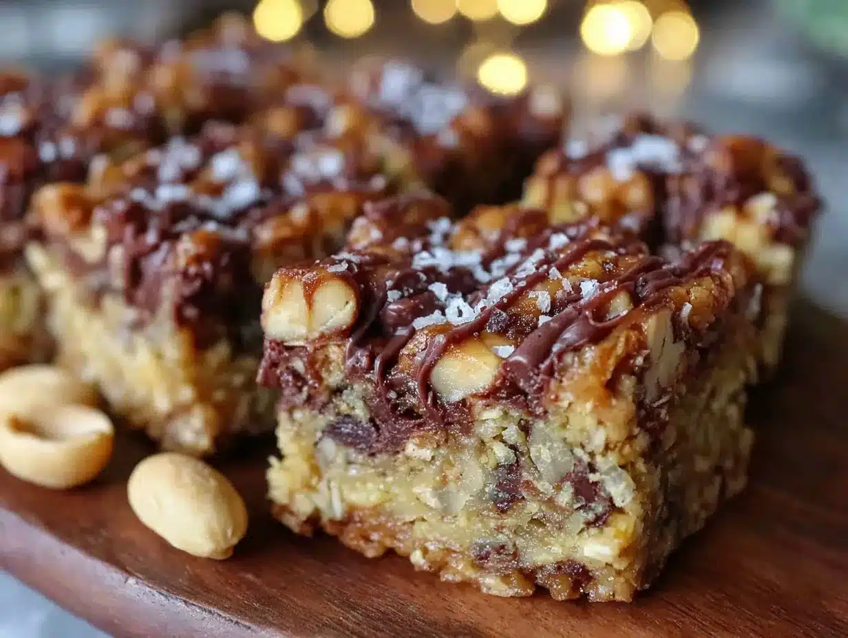 no bake peanut butter granola bar bites preparation steps