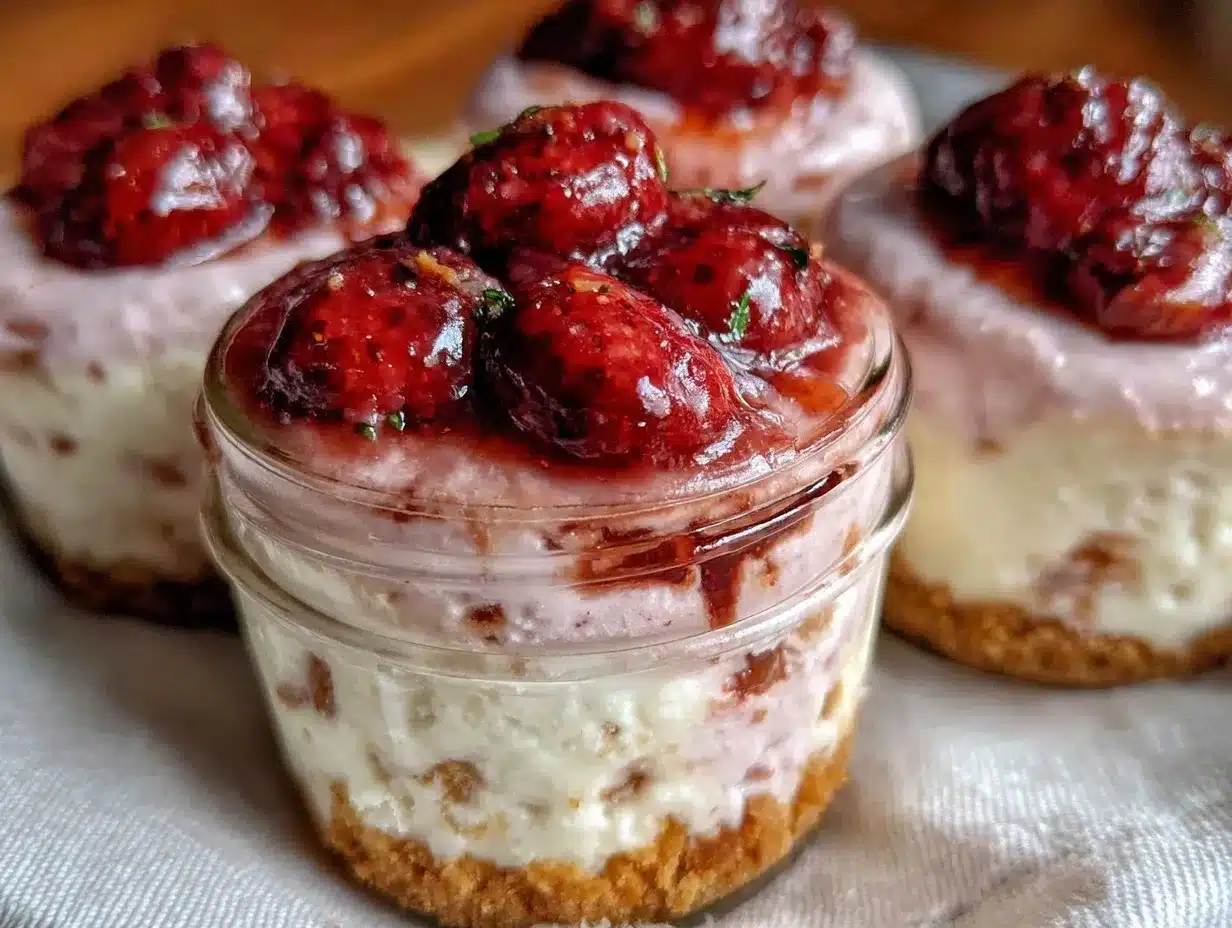 no bake strawberry cheesecake cups preparation steps