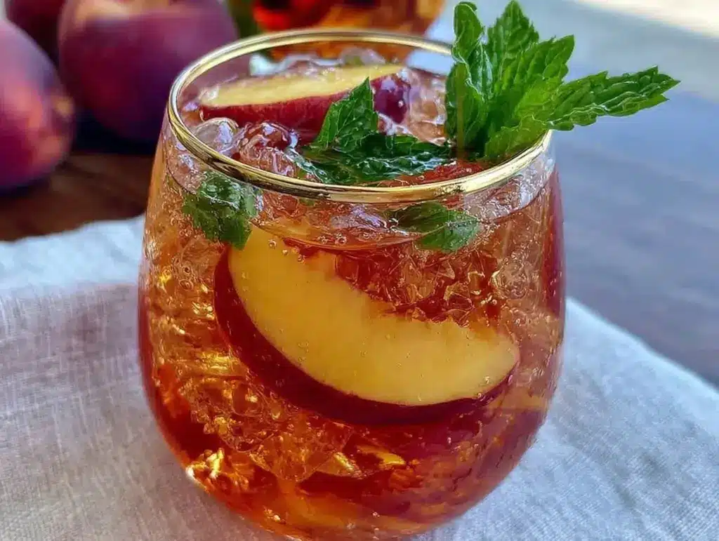 peach sweet tea sangria - featured image