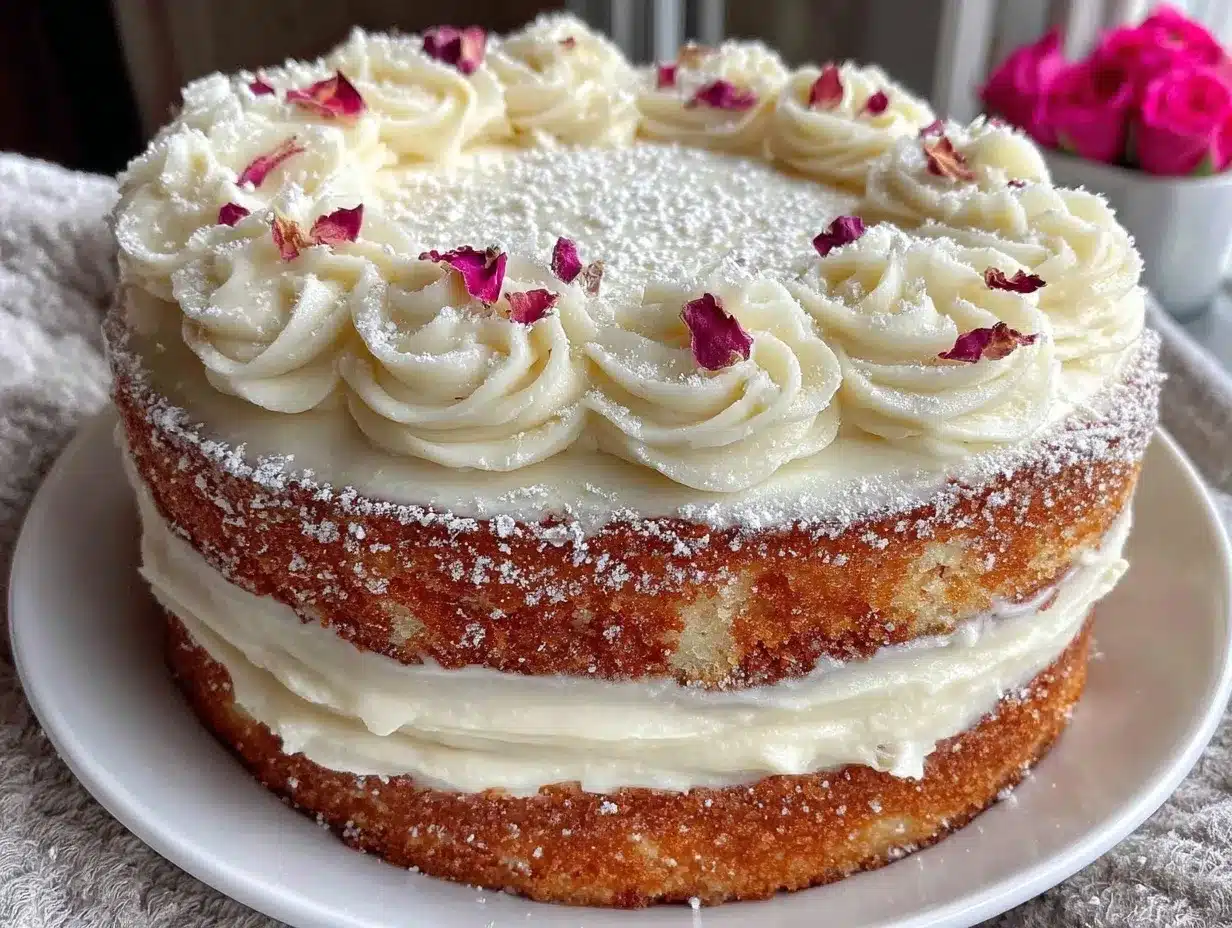 rose vanilla layer cake preparation steps