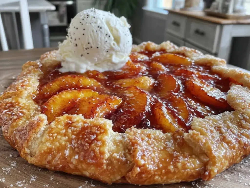 rustic peach galette - featured image