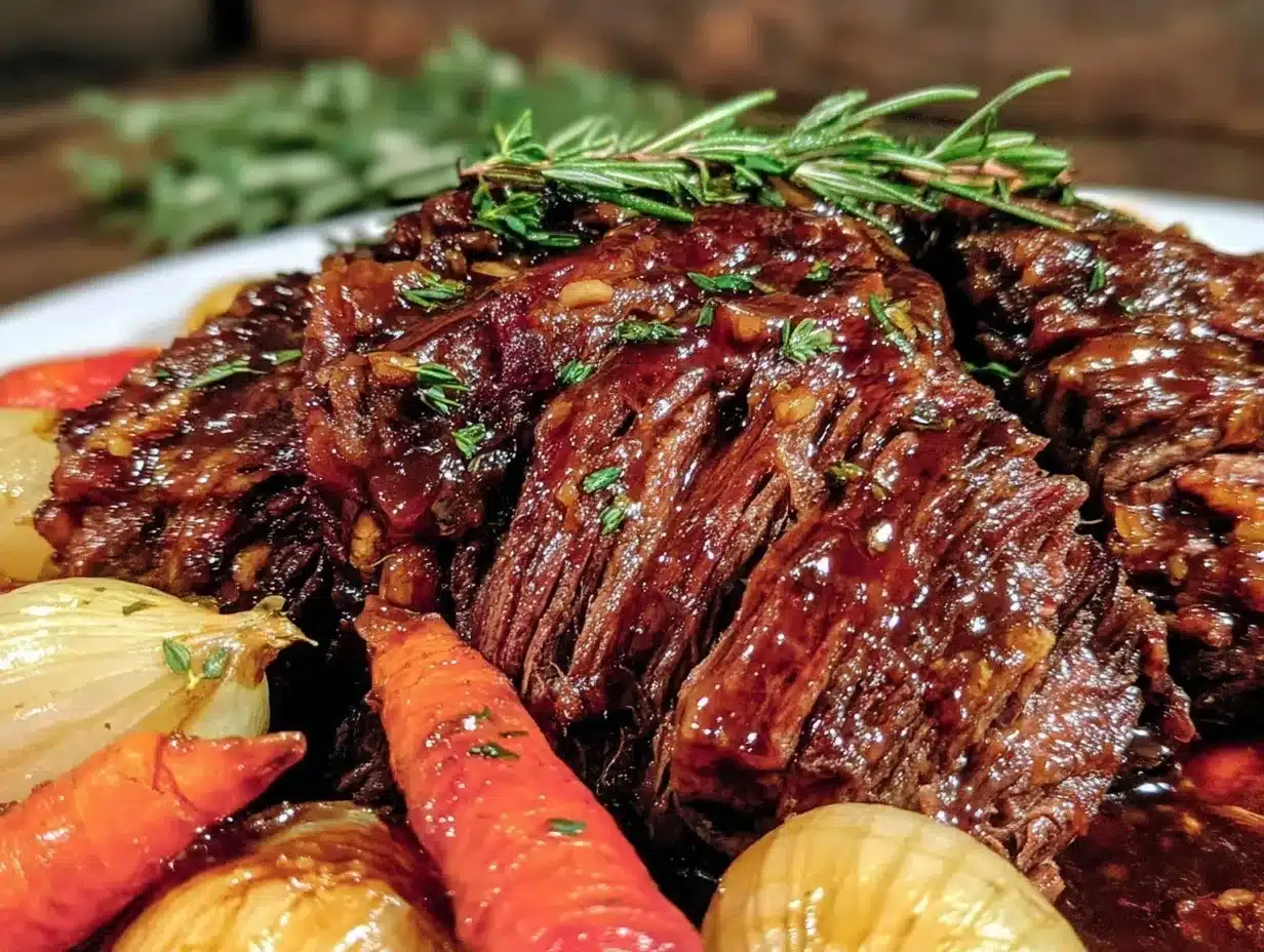 slow cooker honey balsamic pot roast preparation steps