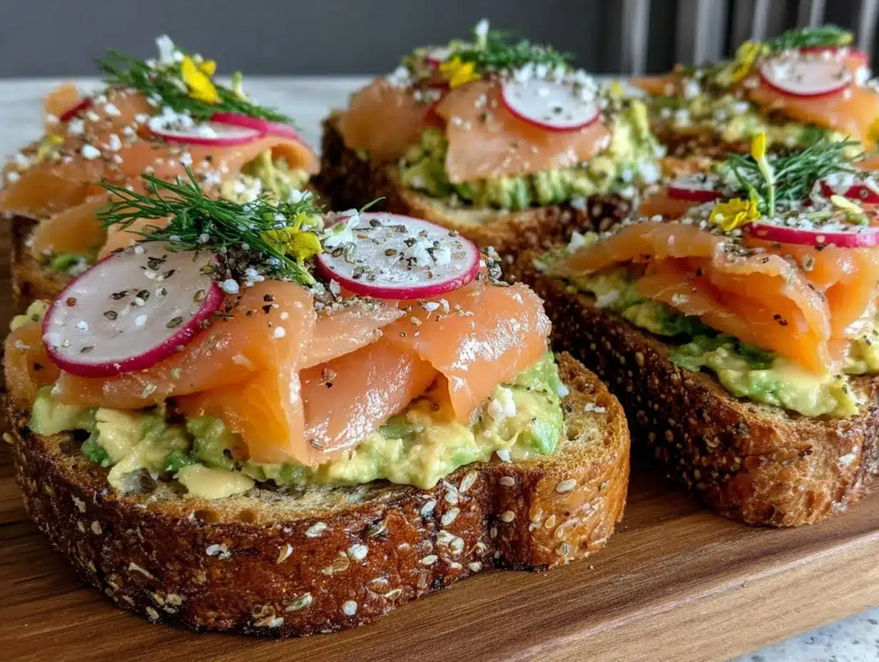 smoked salmon and avocado toast bar preparation steps