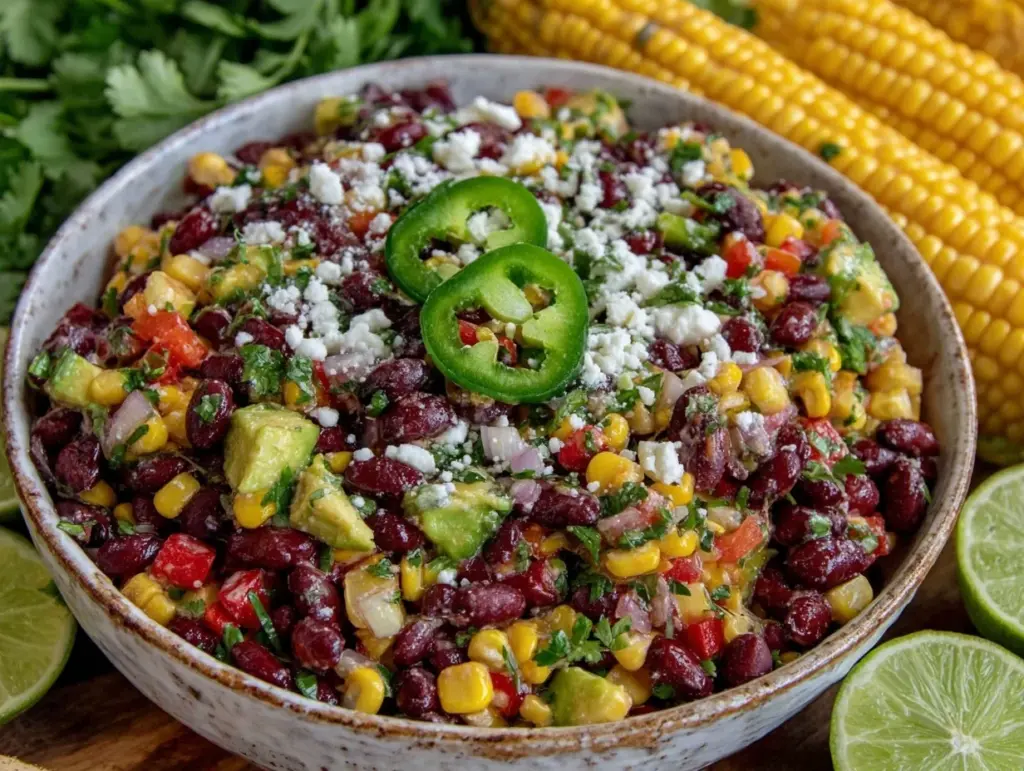 southwest black bean and corn salad - featured image