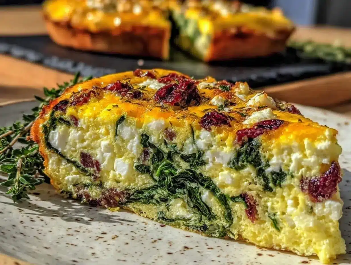 spinach and feta frittata preparation steps