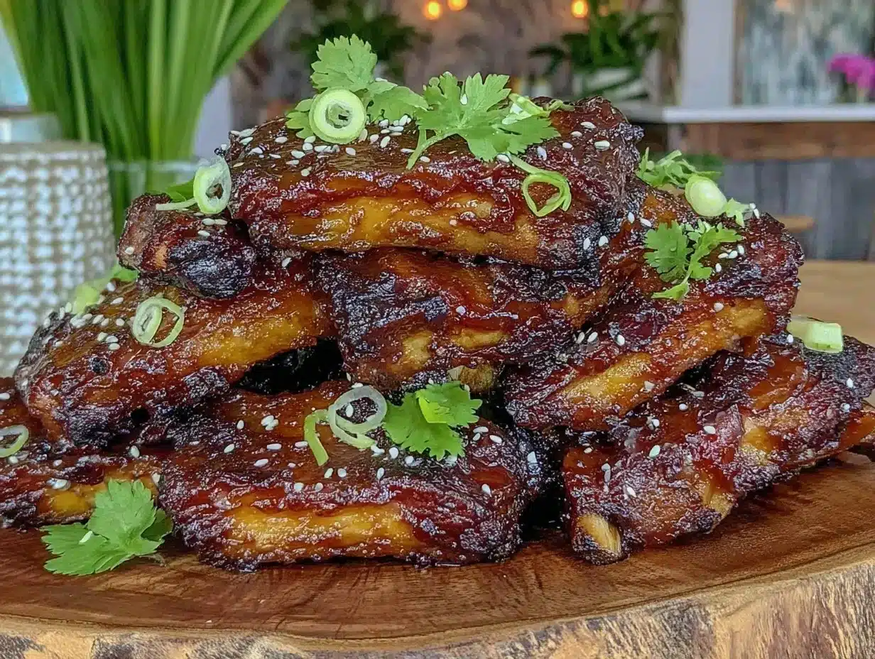 sticky asian glazed pork ribs preparation steps