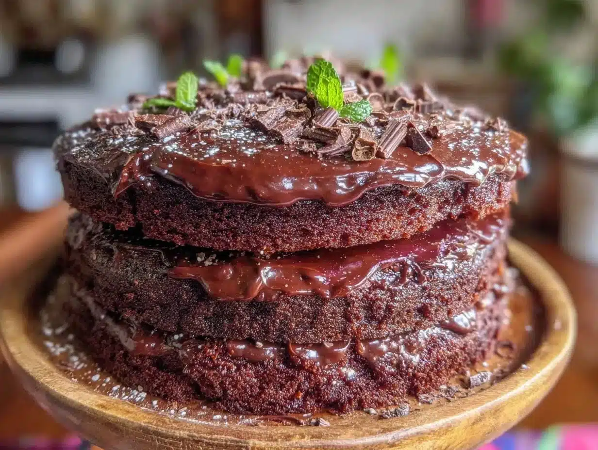 three-layer chocolate celebration cake preparation steps