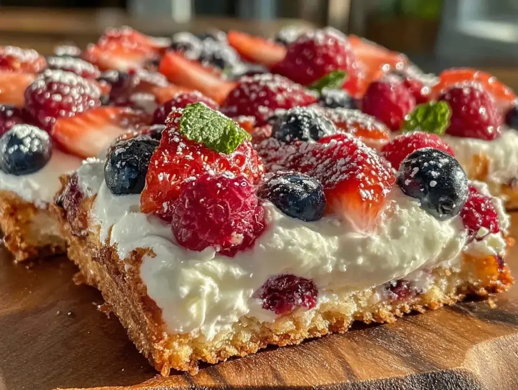 triple berry fruit pizza - featured image