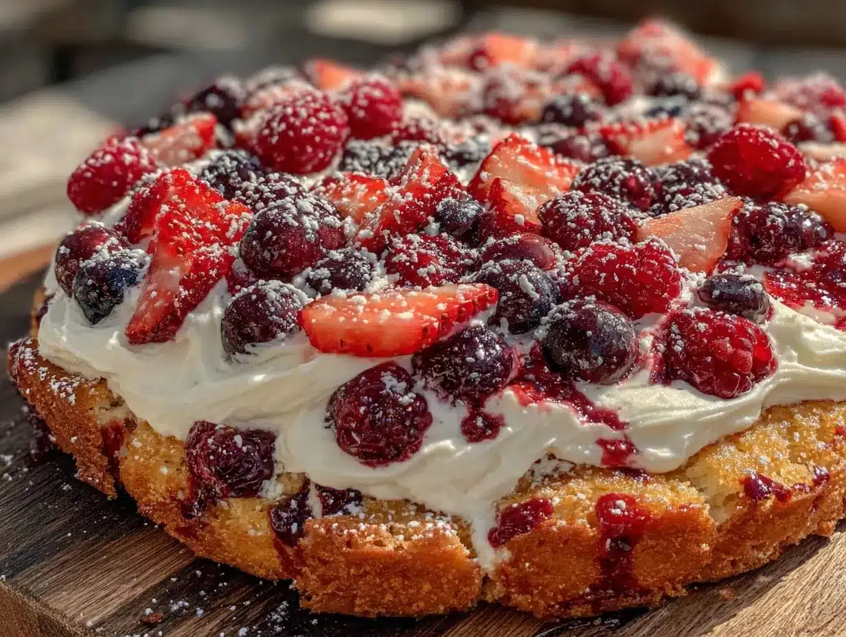 triple berry fruit pizza preparation steps