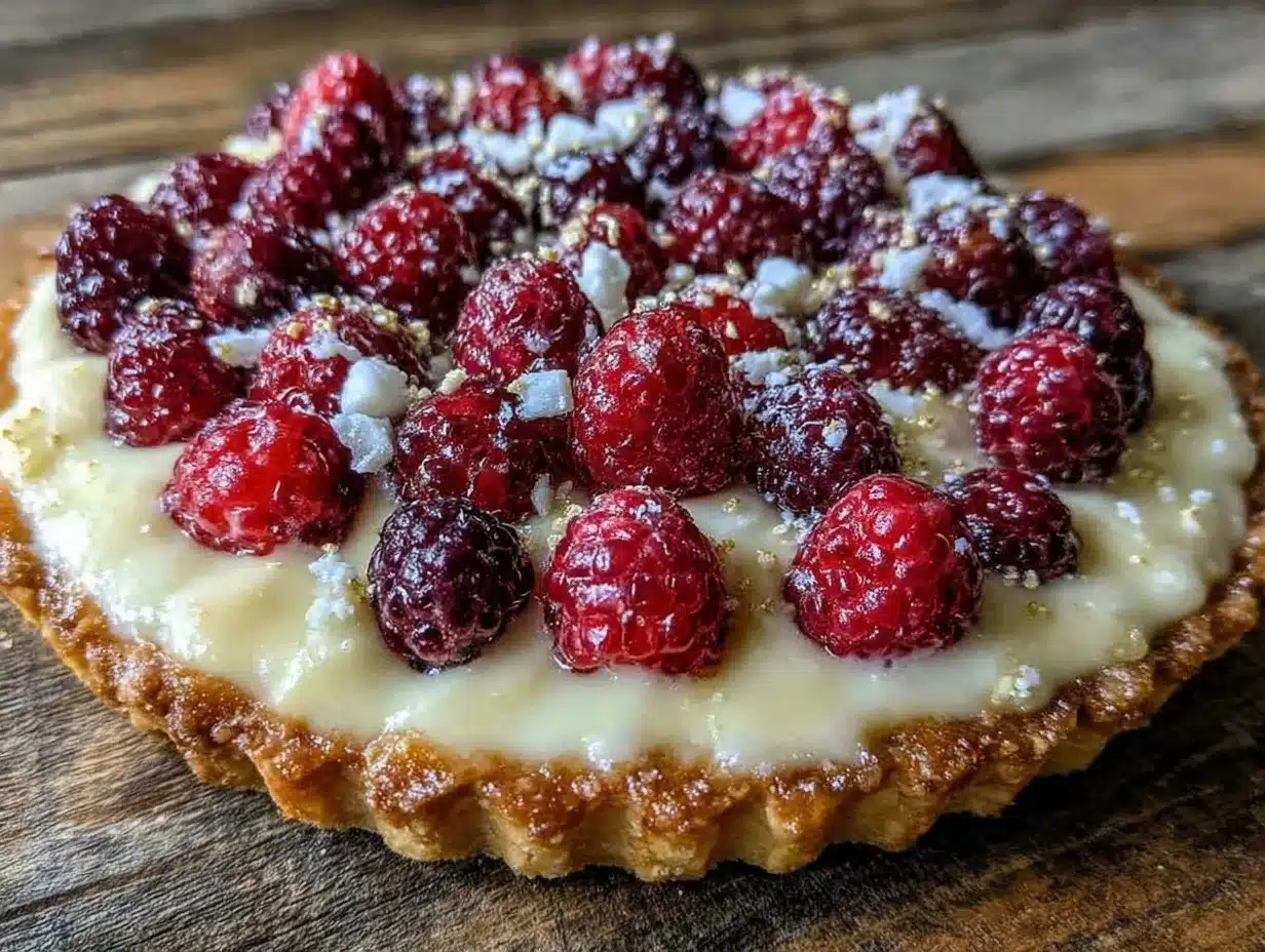 white chocolate raspberry tart preparation steps