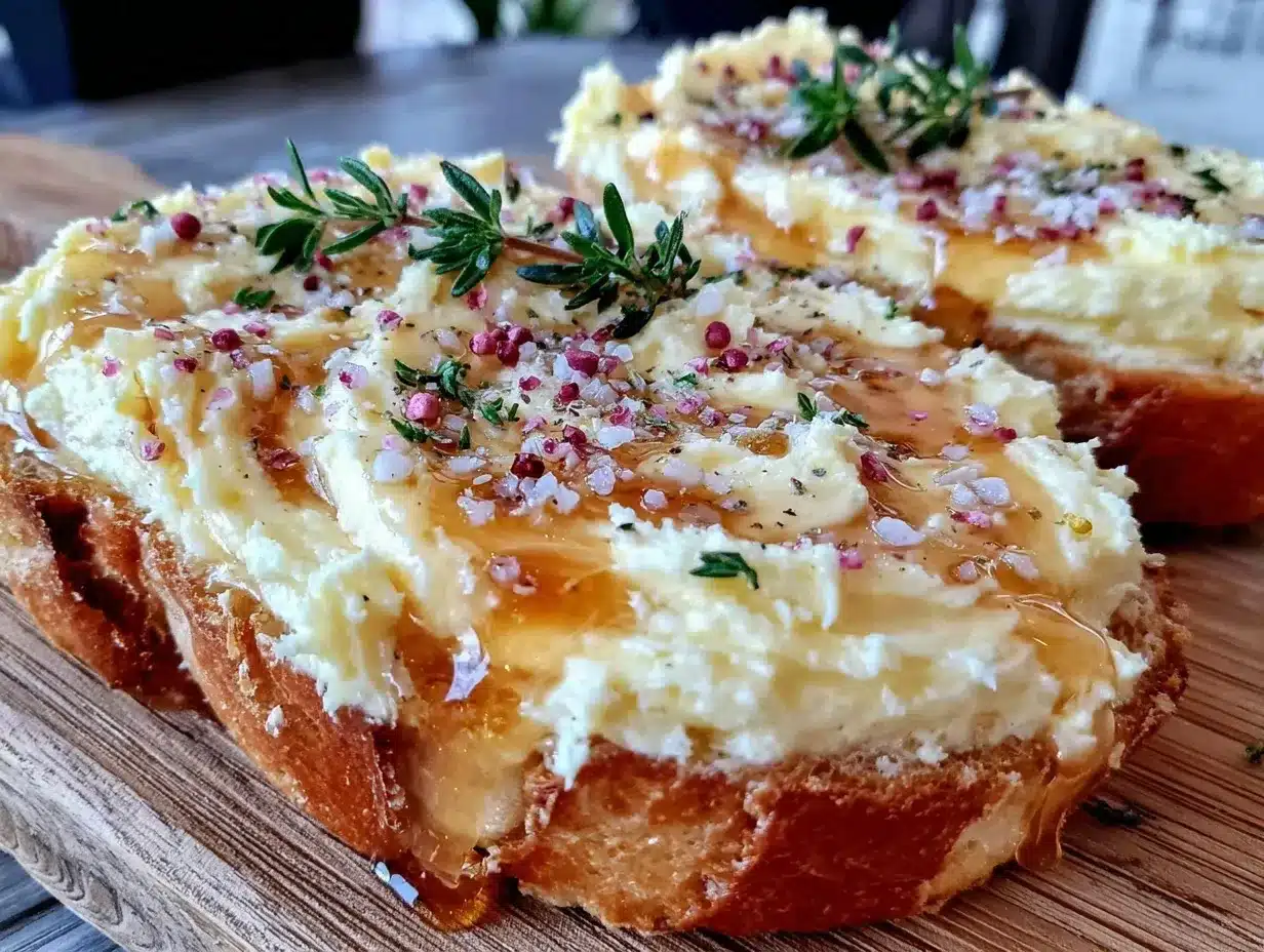 butter board with honey and fresh herbs preparation steps