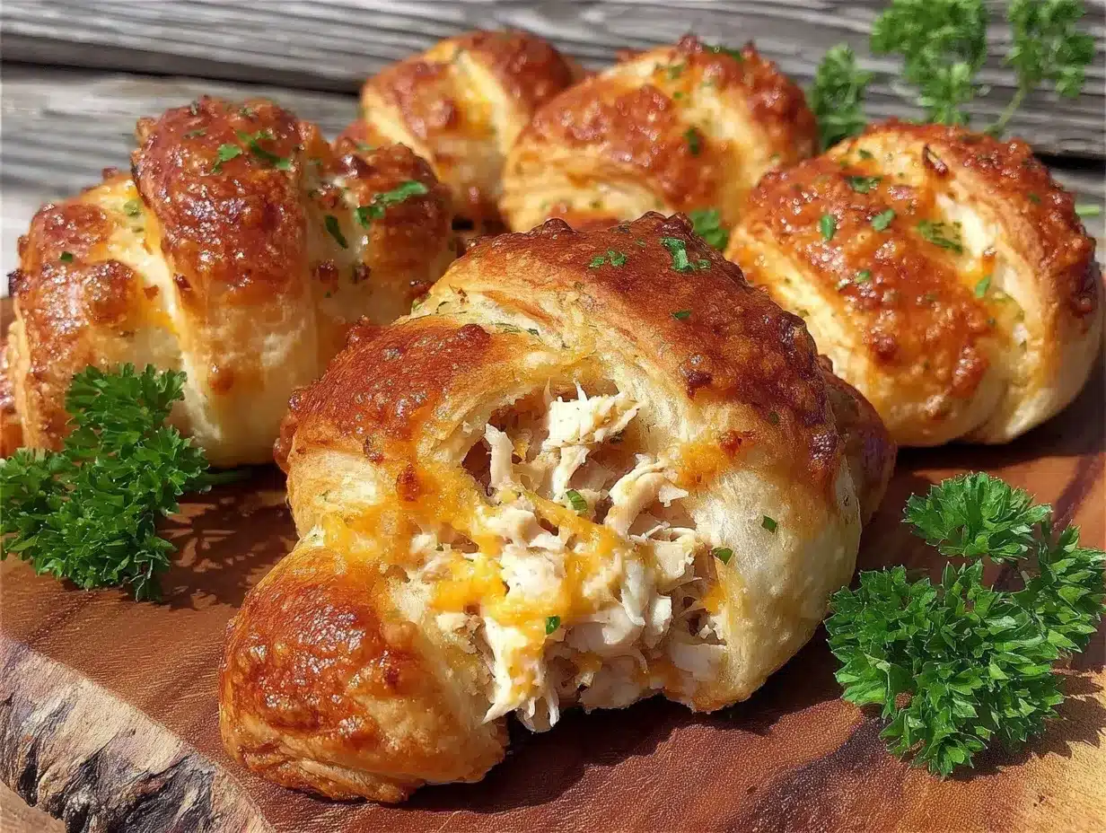 cheesy crescent roll chicken pockets preparation steps