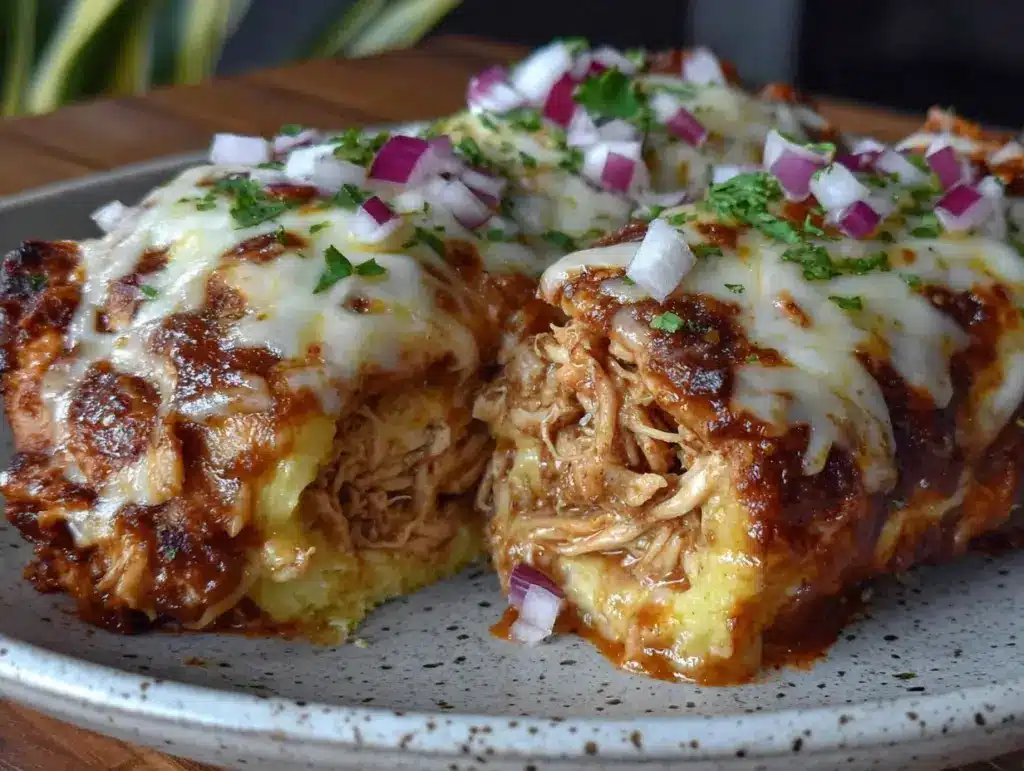 cheesy rotisserie chicken enchiladas - featured image