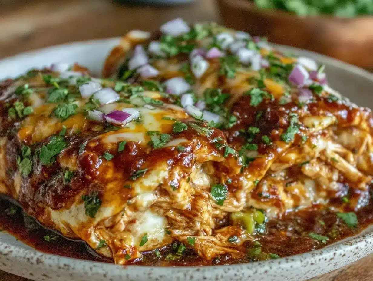 cheesy rotisserie chicken enchiladas preparation steps