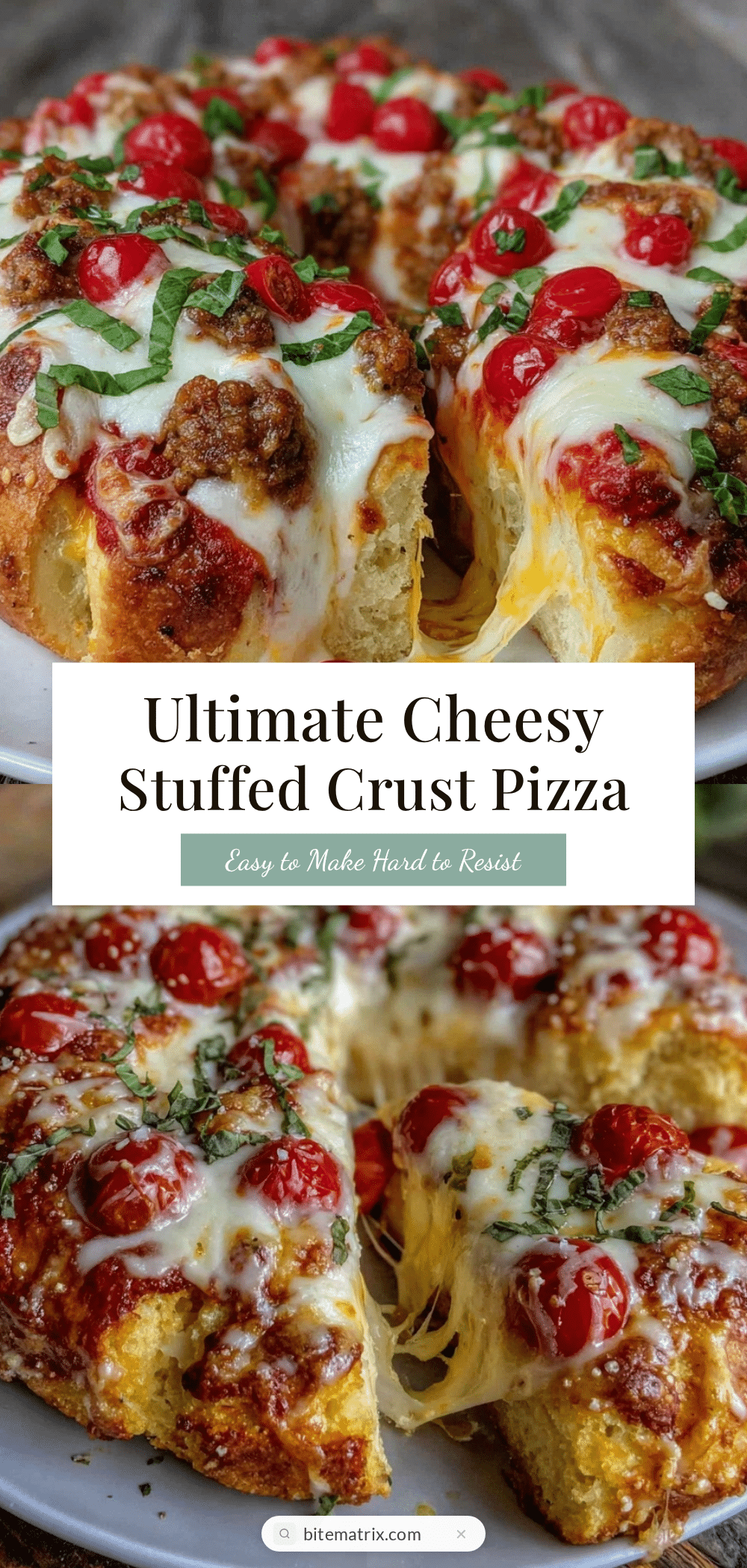 cheesy stuffed crust pizza recipe