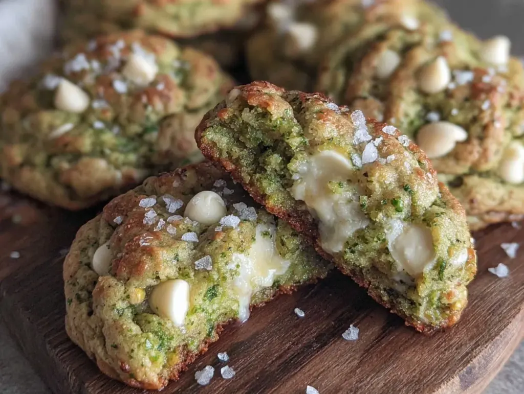 chewy matcha white chocolate chip cookies - featured image