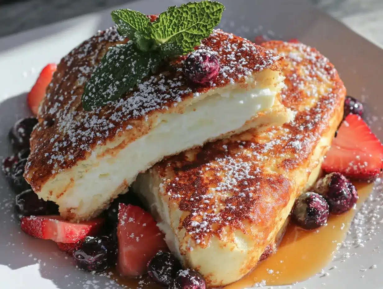 cream cheese stuffed french toast preparation steps