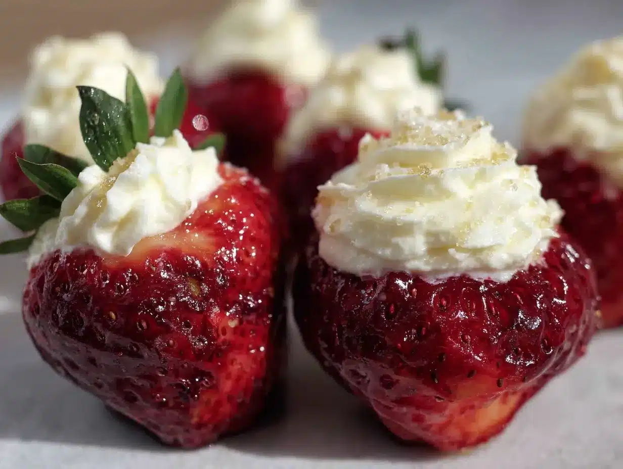 cream cheese stuffed strawberries preparation steps