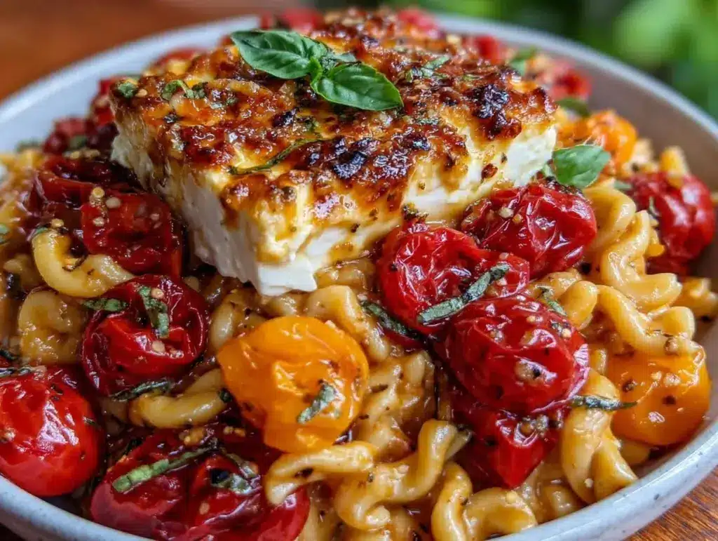 creamy baked feta pasta - featured image