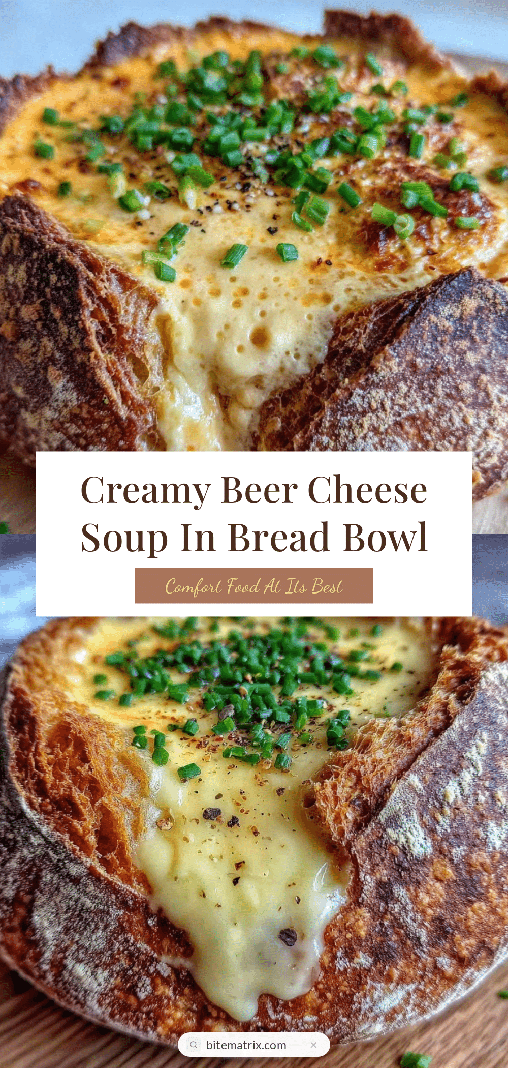 creamy beer cheese soup in bread bowl recipe
