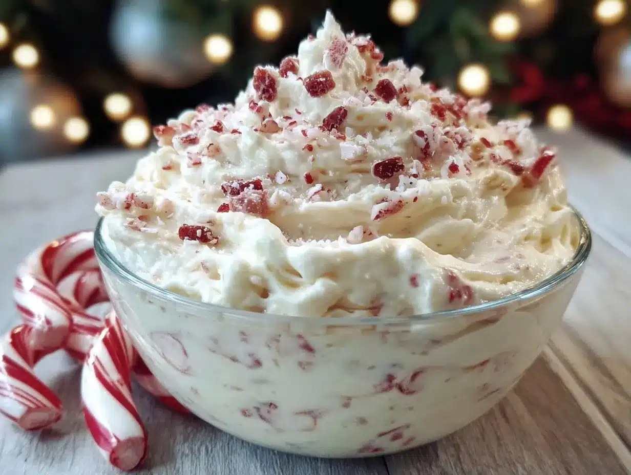 creamy candy cane cheesecake dip preparation steps
