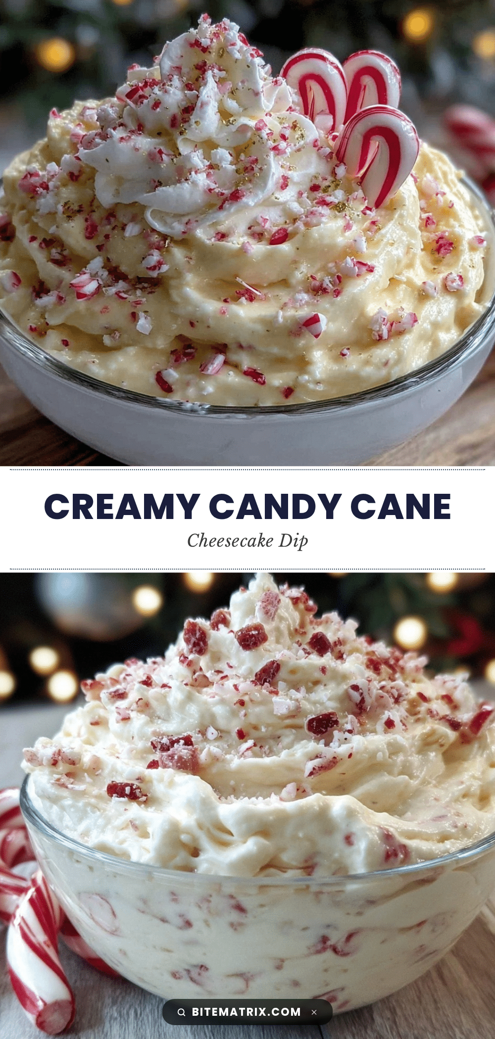 creamy candy cane cheesecake dip recipe