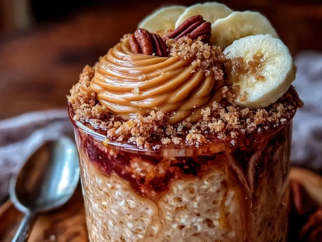 creamy cookie butter overnight oats - featured image