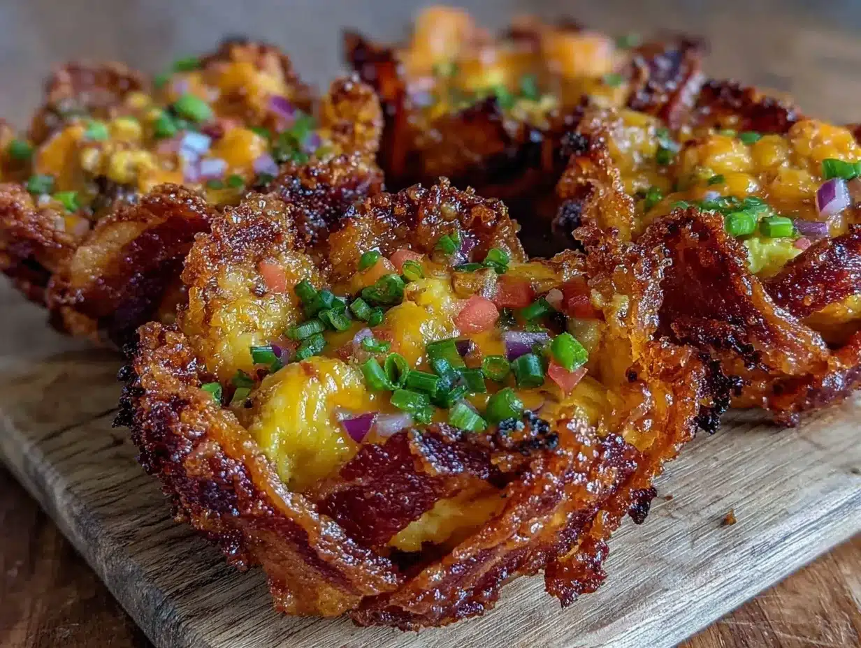 crispy bacon weave breakfast taco shells preparation steps
