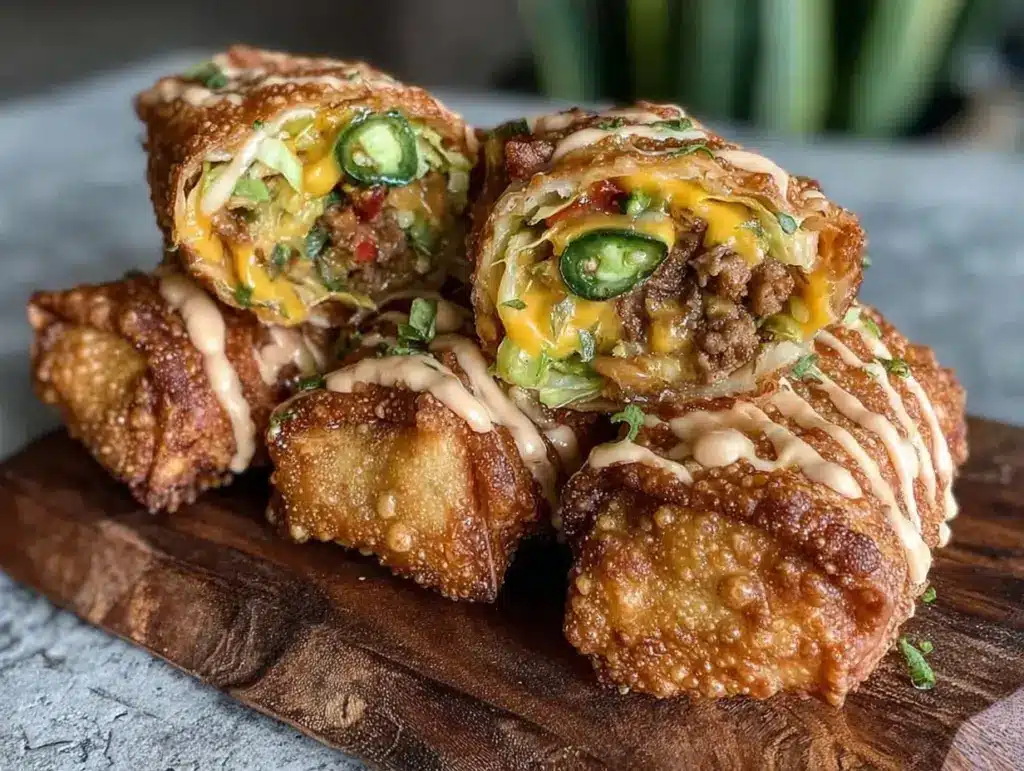 crispy big mac egg rolls - featured image