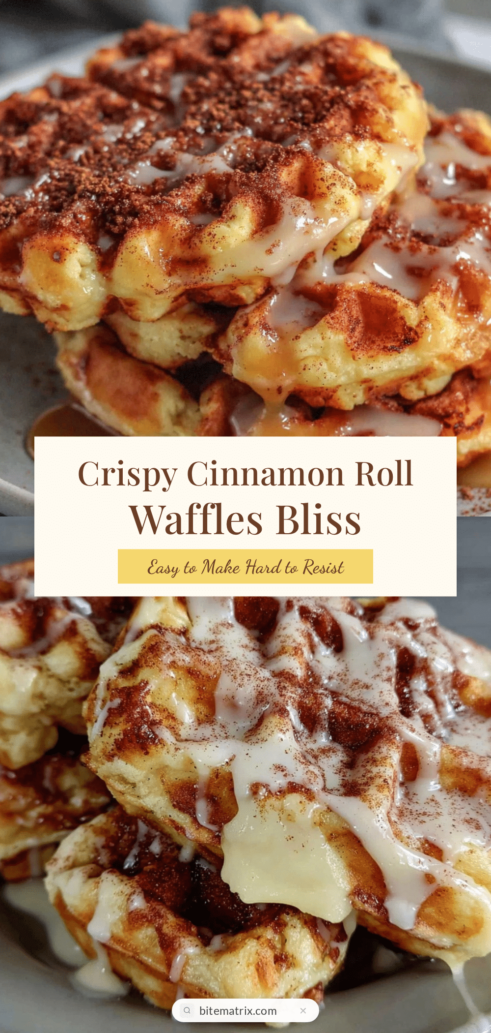 crispy cinnamon roll waffles recipe