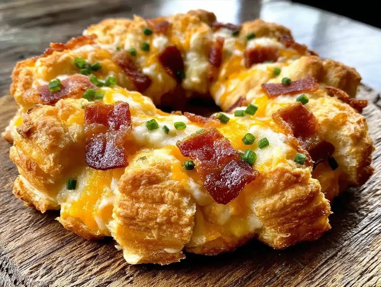 crispy crescent roll breakfast ring preparation steps