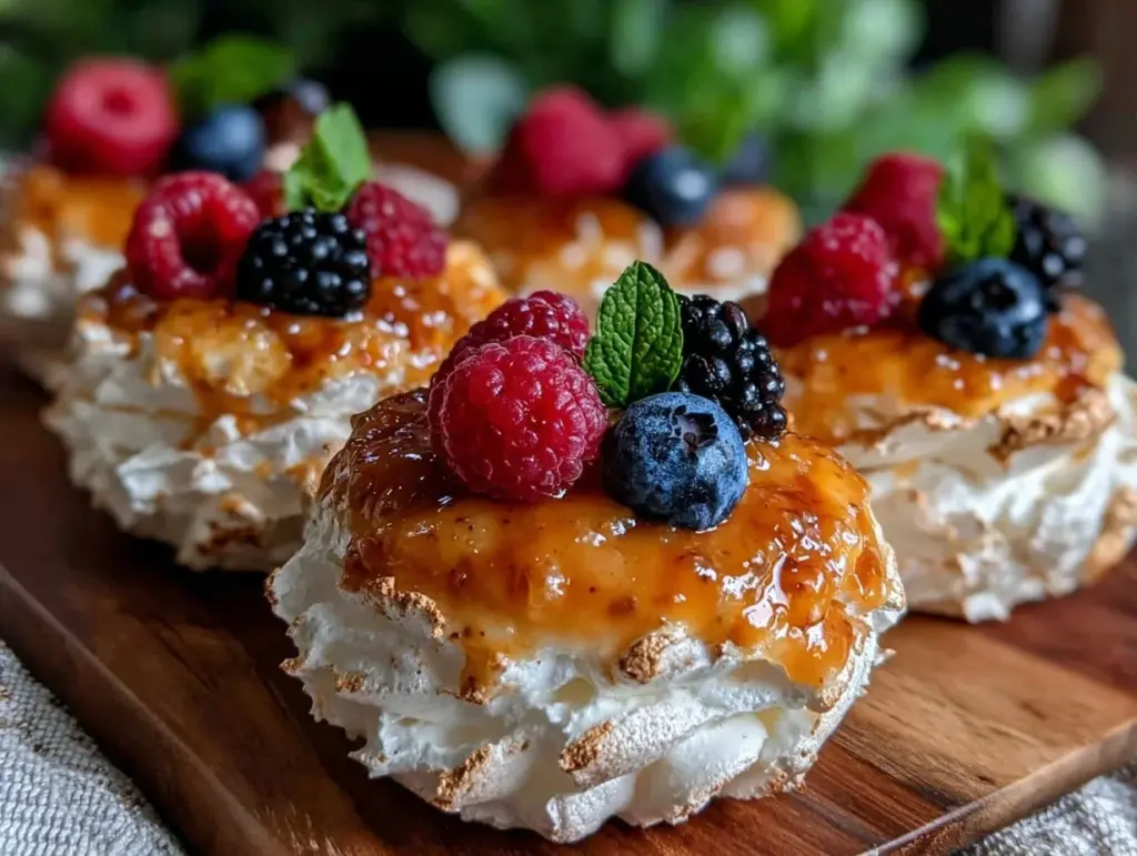 crispy mini pavlova nests - featured image