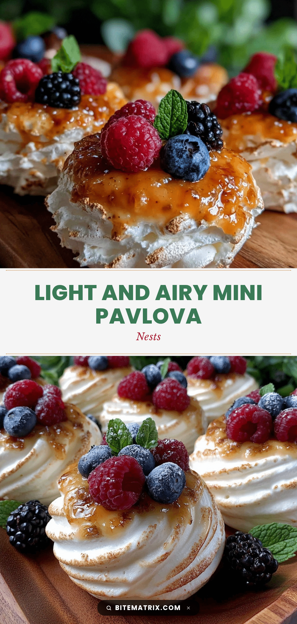 crispy mini pavlova nests recipe