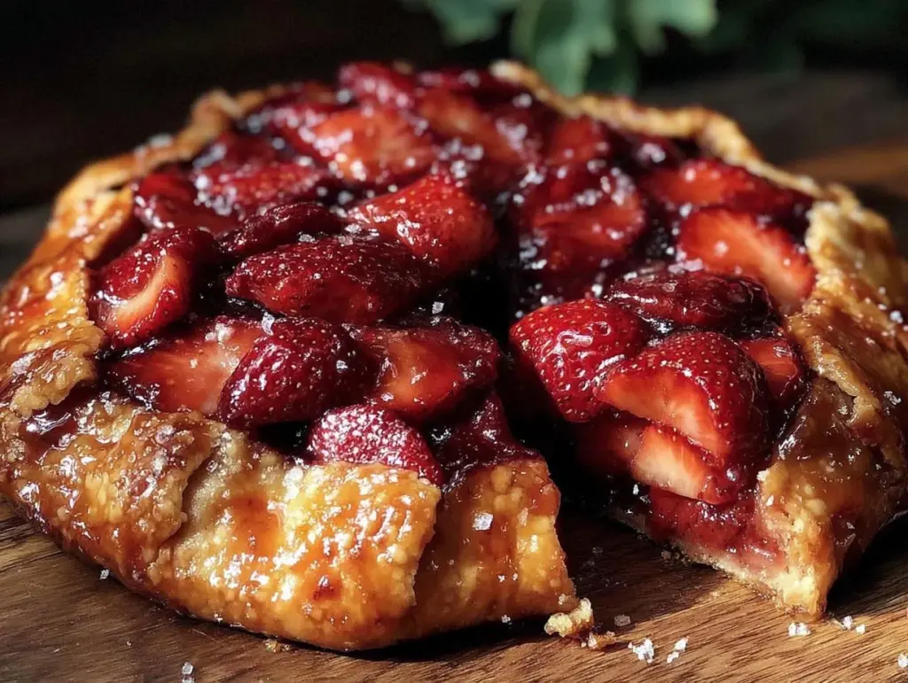 crispy rustic strawberry galette - featured image