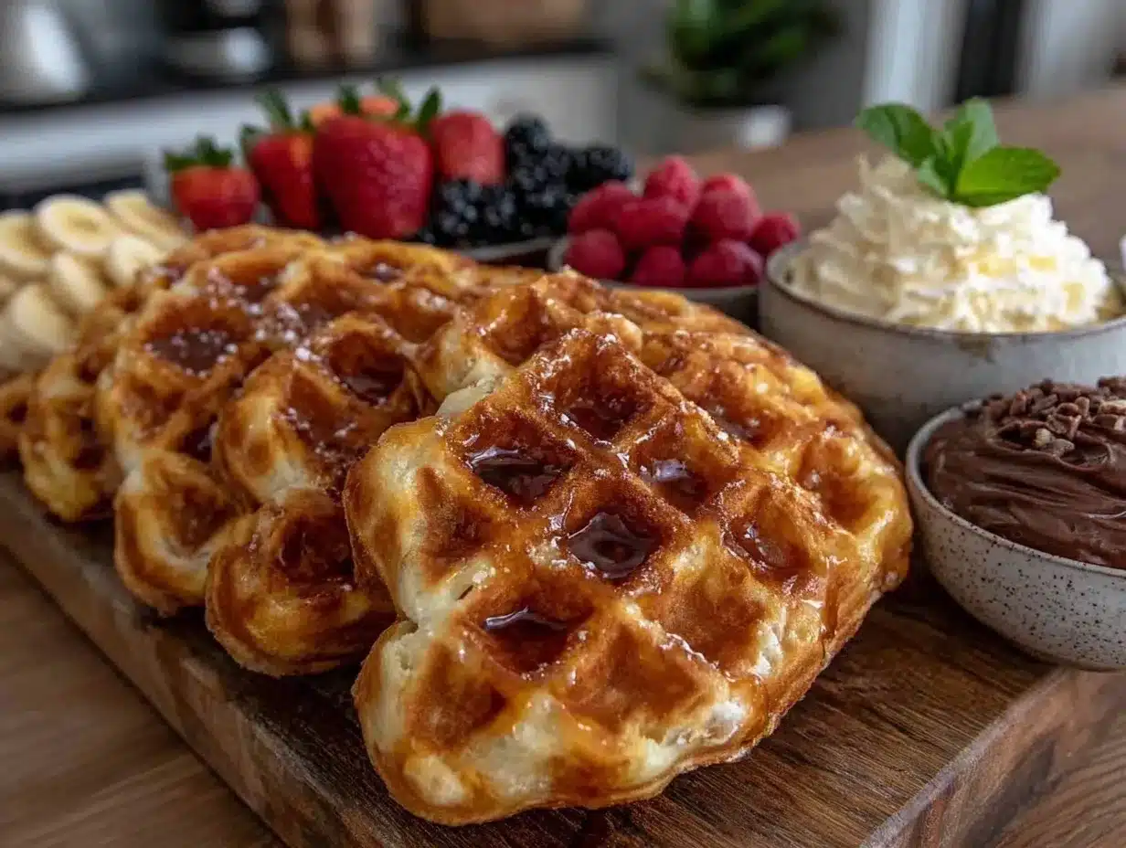 crispy waffle bar board preparation steps