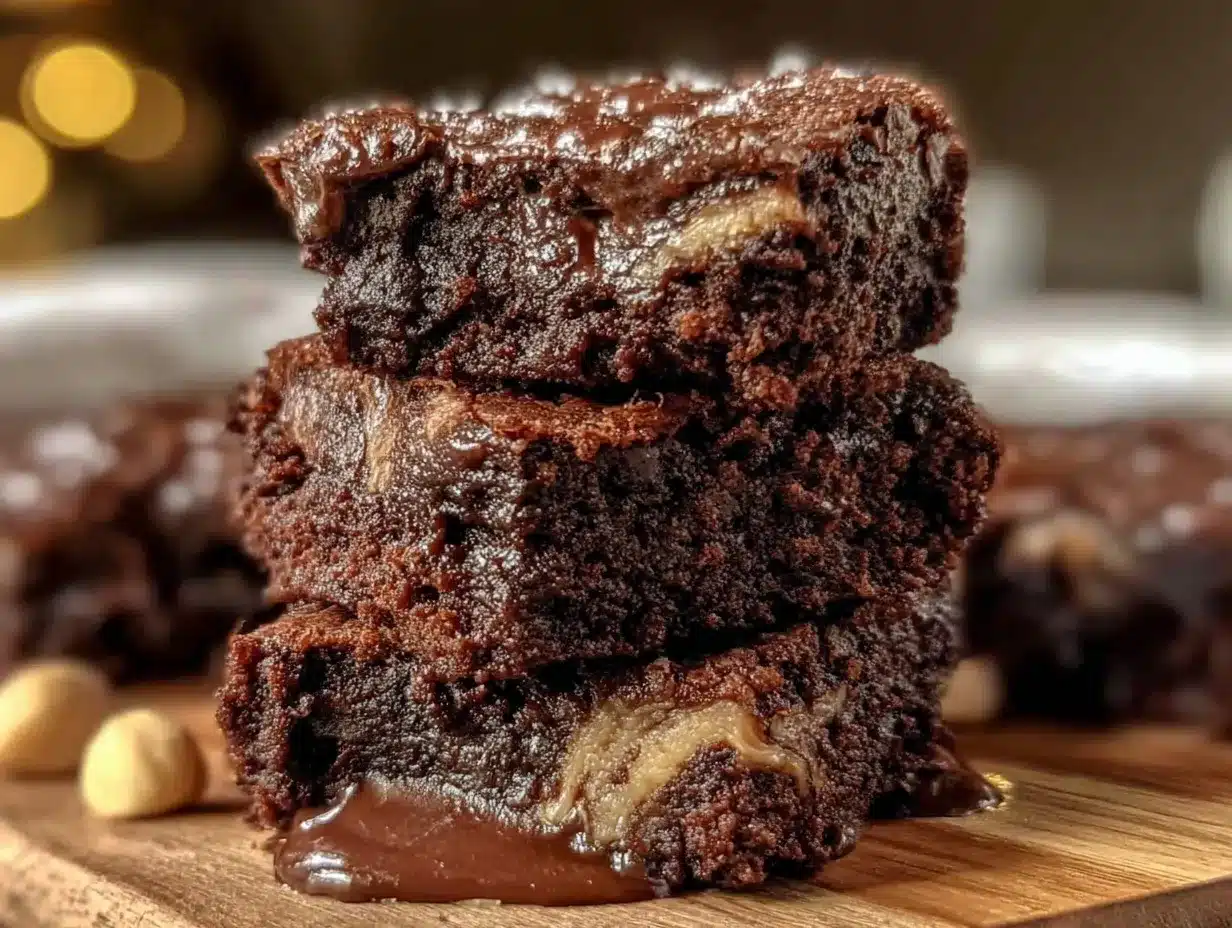 easy 3 ingredient Nutella brownies preparation steps