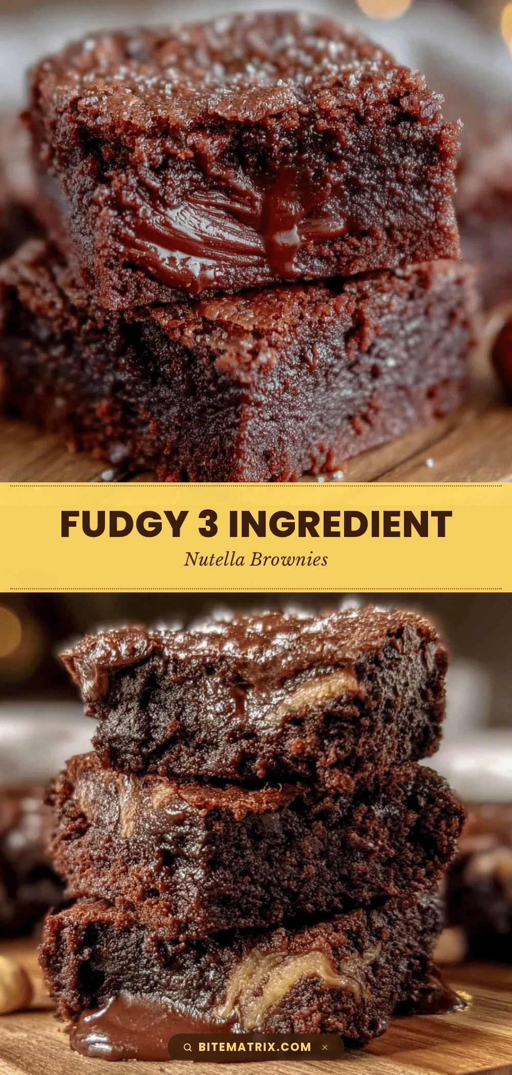 easy 3 ingredient Nutella brownies recipe