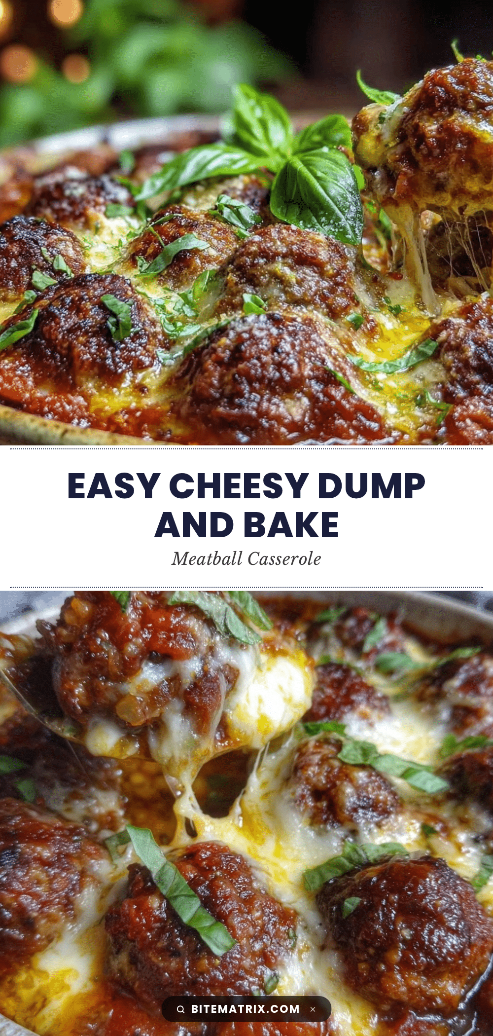 easy cheesy dump and bake meatball casserole recipe