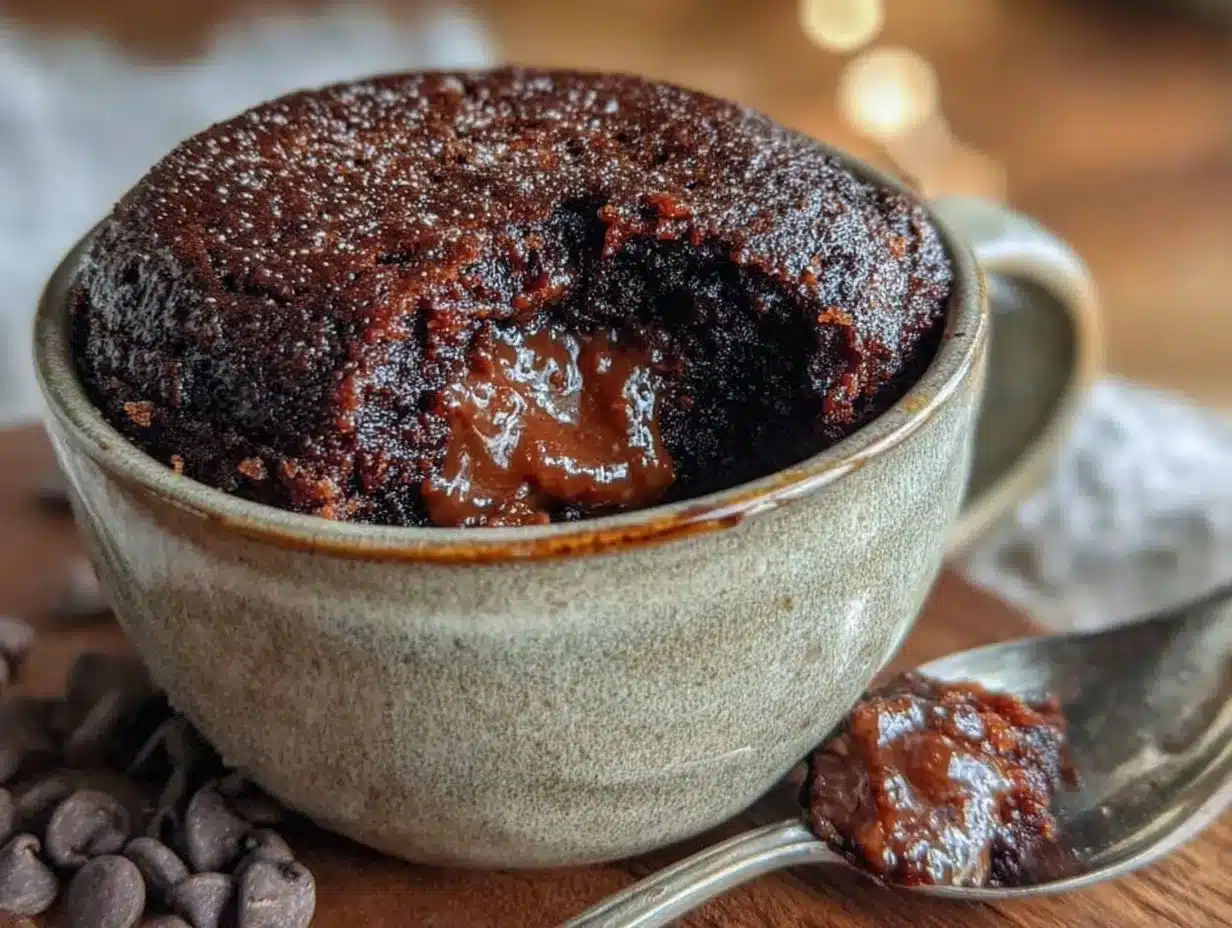 easy gooey microwave mug brownie preparation steps