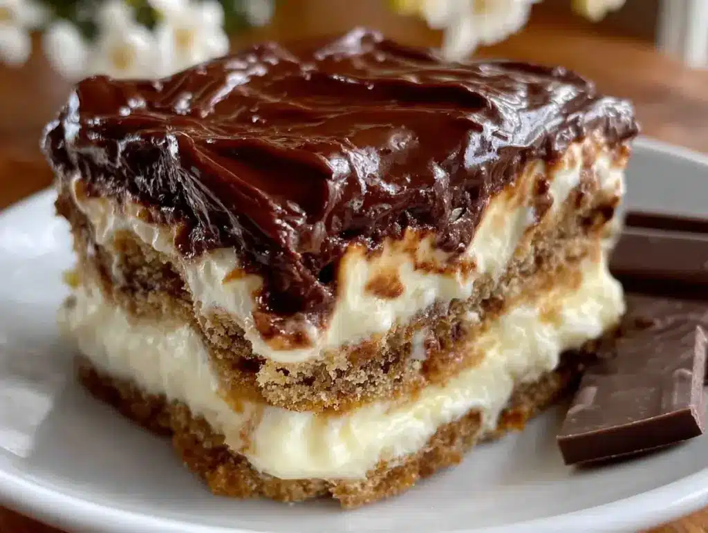 Easy No Bake Eclair Cake - featured image