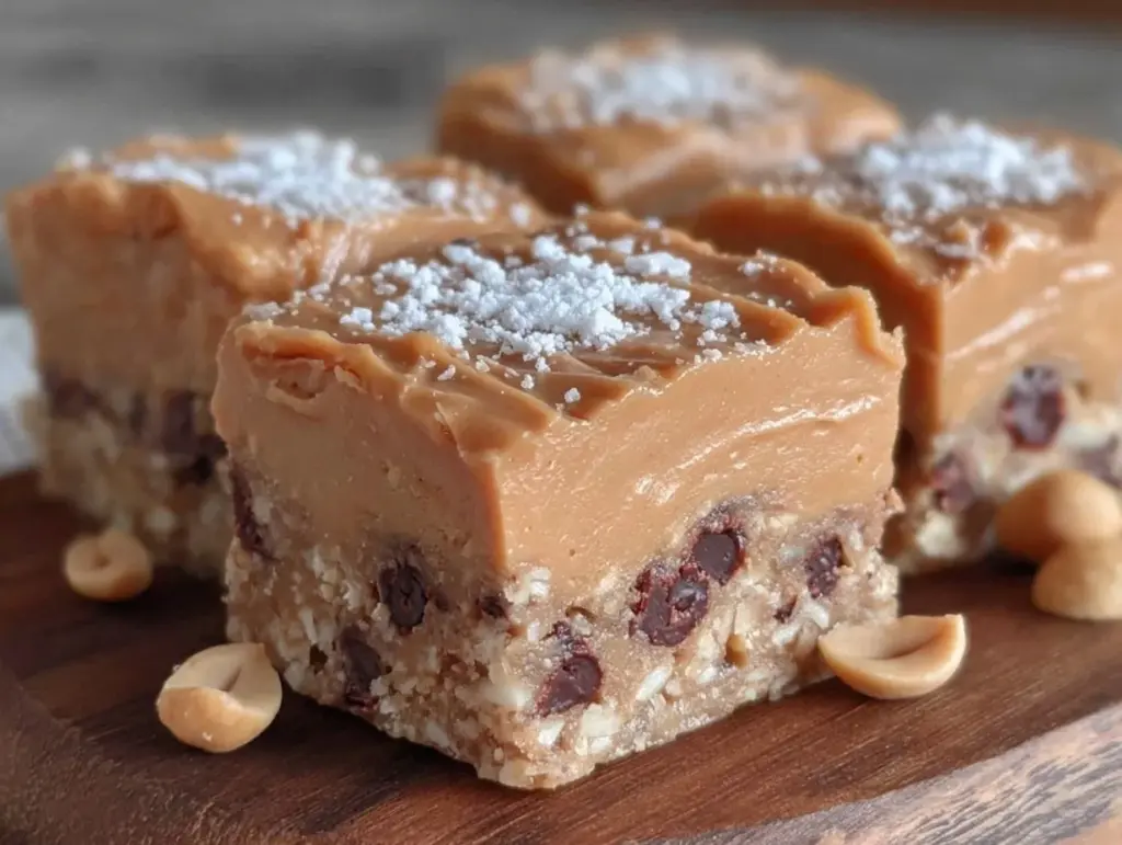 easy no bake peanut butter bars - featured image