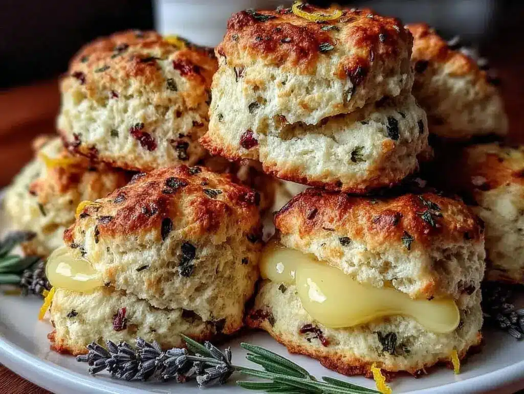 fluffy lavender scone tower - featured image